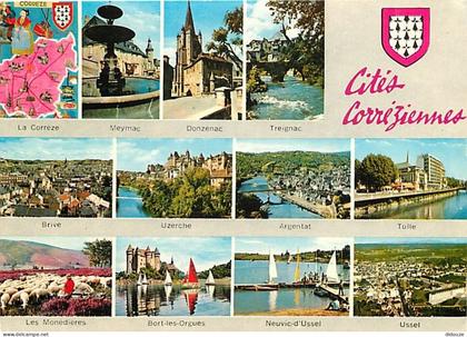 Carte Postale - 19 - Corrèze - Multivues - Blasons - Flamme Postale de Arnac Pompadour - CPM - Voir Scans Recto-Verso -