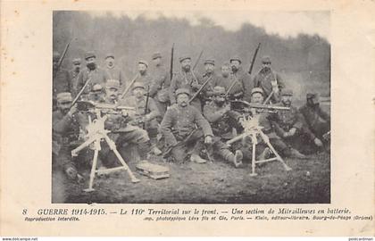 France - ROMANS (26) Le 110e Territorial sur le front de Champagne en 1914-1915 - Une section de mitrailleuse Saint-Étie