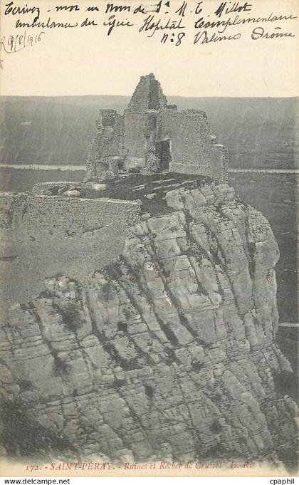 CPA Saint Peray Ruines et Rocher de Crussel