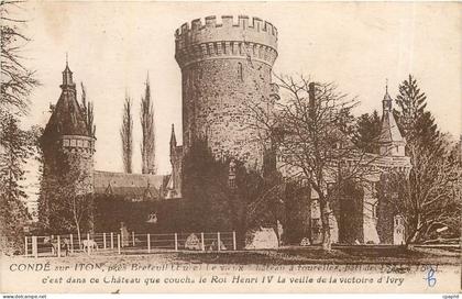 CPA CONDE SUR ITON PRES BREFEUIL(EURE) LE VIEUX CHATEAU A TOURELLES