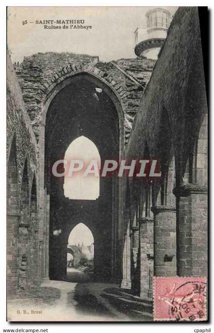 CPA Saint Mathieu Ruines De I'Abbaye