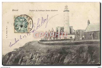 CPA Ruines De I'Abbaye Saint Mathieu Phare