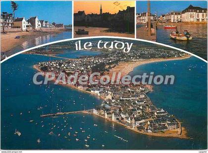 CPSM Ile Tudy (Finistere) La Plage et le port