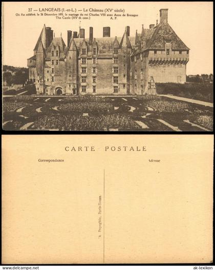 CPA Langeais Schloss Langeais Gesamtansicht, Chateau 1910