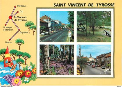 CPM Saint Vincent de Tyrosse (Landes) La rue principale les jardins la foret landaise