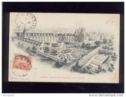 41 onzain école primaire supérieure vue d´ensemble édit.piau  belle carte