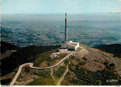 CPSM Le Mont Pilat (Loire) Alt  1434 m La tour de Television et panorama sur la Vallee du Rhone a dr