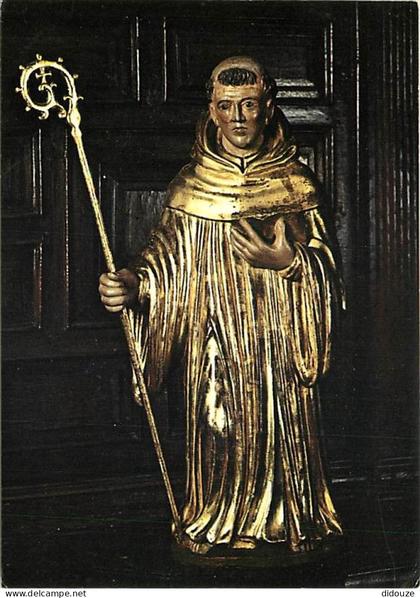 Carte Postale - 45 - Saint Benoit sur Loire - intérieur de la Basilique - Statue de Saint Benoit - Art Religieux - CPM -