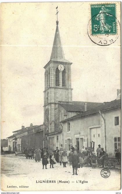 Carte Postale Ancienne de LIGNIERES-L'église
