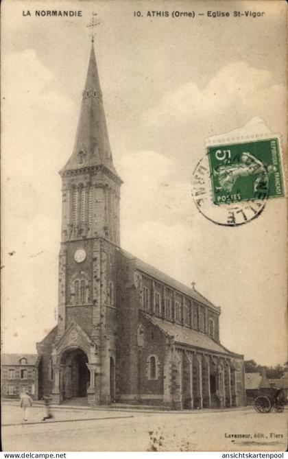 CPA Athis de l'Orne, Kirche St. Vigor