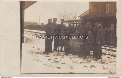 CARTE PHOTO ALLEMANDE VITRY EN ARTOIS 1915 GARE STATIONSPERSONAL  RESERVE EISENBAHNBAU KOMPANIE 1