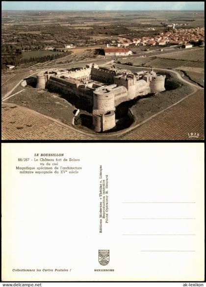 CPA Salses-le-Château Luftaufnahme des Château de Salses 1965