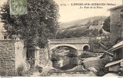 Lamure sur Azergues CPA Le pont de la place
