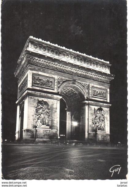 POSTAL   PARIS  -FRANCIA  -VISTA DE NOCHE DEL ARCO DE TRIUMFO (PARIS ET SES MERVEILLES)