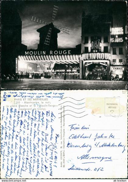 CPA Paris Moulin Rouge - bei Nacht 1961