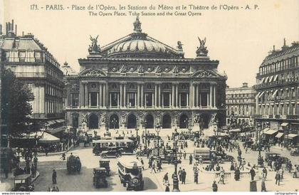 France Paris Place de l'Opera - Les Stations du Metro & Theatre de l'Opera