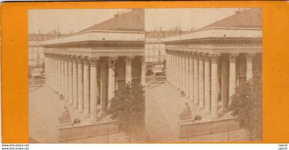 PHOTO  - PARIS - photo stéréoscopique de la  madeleine