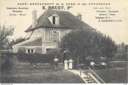 CPA Cesson Café restaurant de la Gare et des Voyageurs