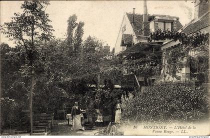 CPA Montigny le Bretonneux Yvelines, Hôtel de la Vanne Rouge, Gartenansicht, Atmosphäre