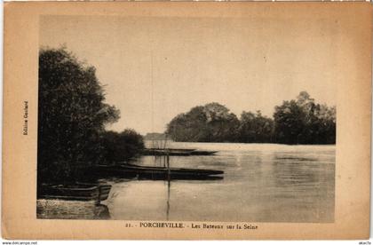 CPA Porcheville les bateaux sur la Seine (1460222)