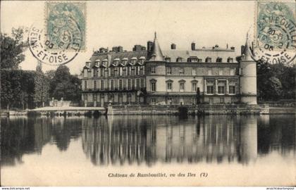 CPA Rambouillet Seine-et-Oise Yvelines, Schloss, vue des Iles