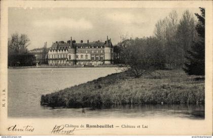 CPA Rambouillet Yvelines, Schloss, See