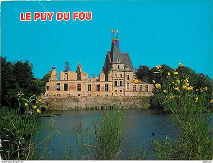 85 - Les Epesses - Le Château du Puy du Fou - Fleurs - Etat léger pli visible - CPM - Voir Scans Recto-Verso