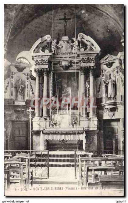 CPA Monts sur Guesnes Interieur de l eglise