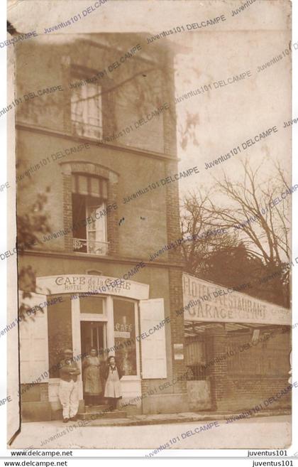 CPA Bray et Lû-Café de la gare-Hôtel Restaurant-Garage-TRES RARE     L4441