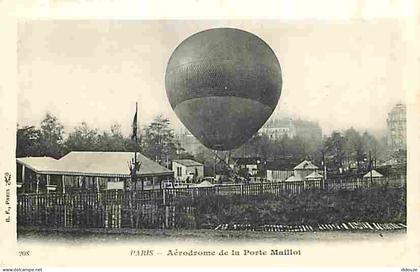 Carte Postale Ancienne - 75 - Paris - Aérodrome de la Porte Maillot - Animée - Montgolfière - Précurseur - CPA - Voir Sc