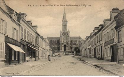 Ailly sur Noye - Rue St Martin - L'Eglise - CPA