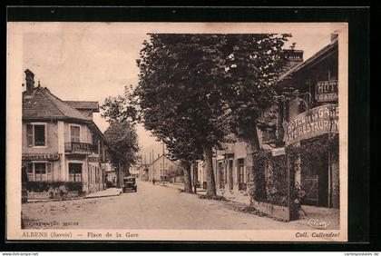 CPA Albens, Place de la Gare