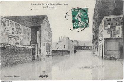 PARIS (XII) inondations 1910 rue Traversière