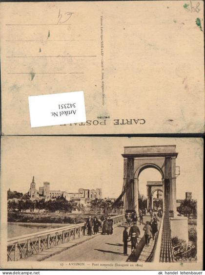 342351,Provence-Alpes-Cote-Azur Vaucluse Avignon Pont suspendu Brücke Blick zum Palais