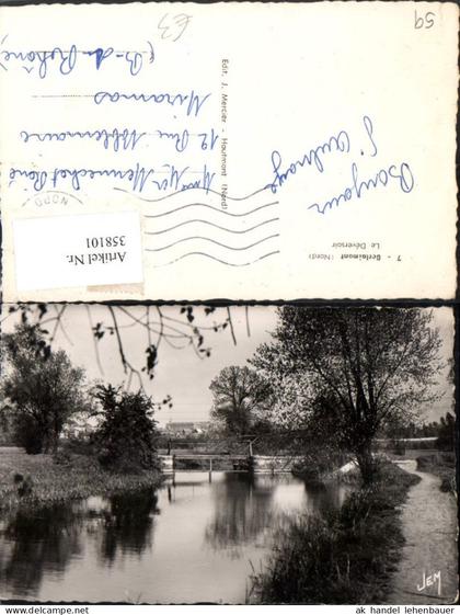 358101,Nord-Pas-de-Calais Nord Berlaimont Le Deversoir Fluss Brücke
