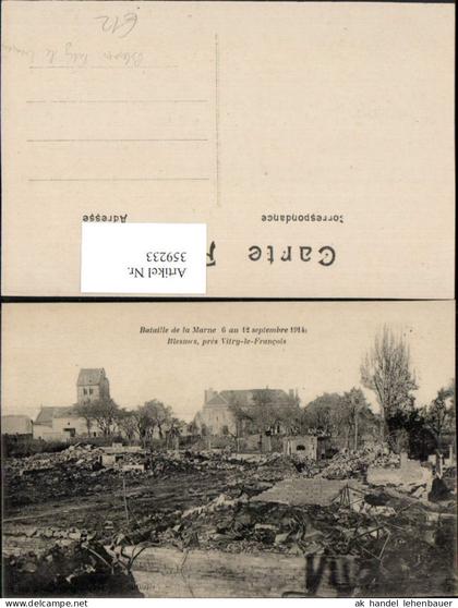359233,Champagne-Ardenne Marne Bataille 1914 Blesmes pres Vitry-le-Francois Zerstörung