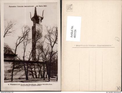 403526,Ile-de-France Paris Exposition Coloniale Internationale 1931 Madagaskar Aloals des Bucranes