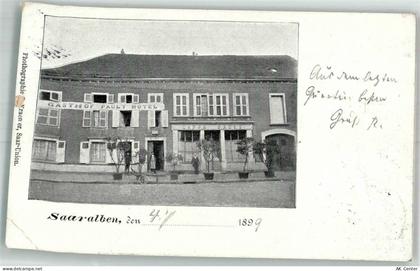57430 Sarralbe 1899 Foto AK Hotel Gasthaus Pauly Adelskorrespondenz - 13310676