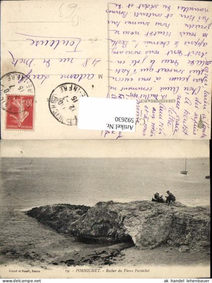 592630,Pornichet Rocher du Vieux Pornichet Felsen Küste Segelboot Boot France