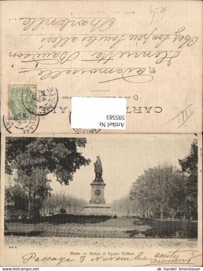 595583,Reims Statue et Square Colbert Statue France