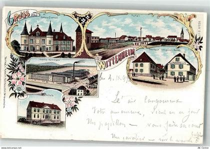 68270 Wittenheim 1899 Lithographie Schloss Cuenot Fabrik Kullmann Schule... - 13633638