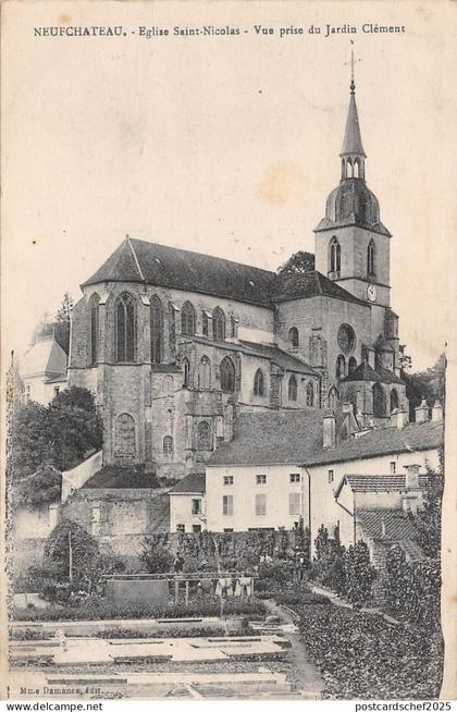 BF2949 neufchateau eglise saint nicolas vue prise su jardin clement   france