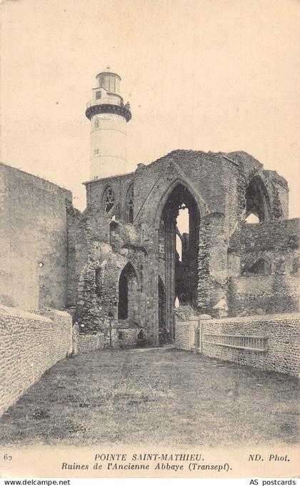 C201 France Pointe Saint Mathieu Ruines de l'ancienne Abbaye   vintage postcard