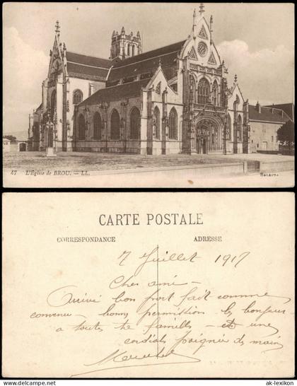 CPA .Frankreich L'Eglise de BROU, Kirche in Frankreich 1917
