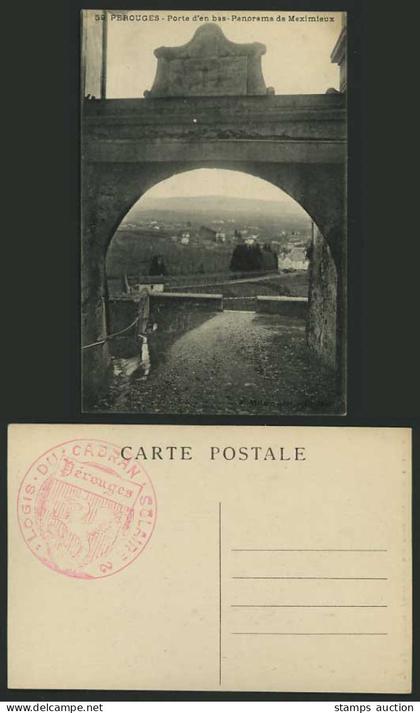 France Ain Old B/W Postcard PEROUGES Panorama Meximieux