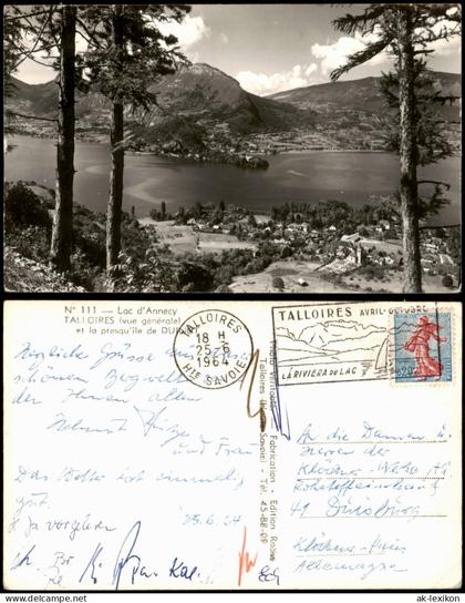 Talloires-Montmin Lac d'Annecy Talloires vue générale die Halbinsel Duingt 1964