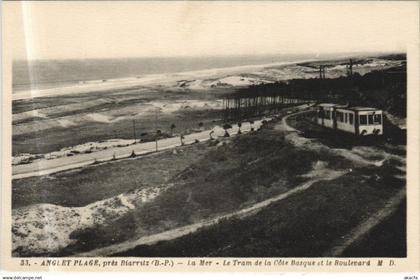 CPA ANGLET Plage - pres Biarritz - La Mer - Le Tram (1163858)