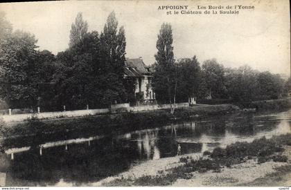 CPA Appoigny Les Bords De I'Yonne Et Le Chateau De La Saulaie