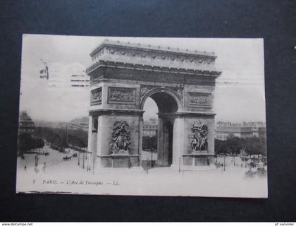 Frankreich 1911 AK TParis L'Arc de Triomphe - LL Triumphbogen nach Köln gesendet