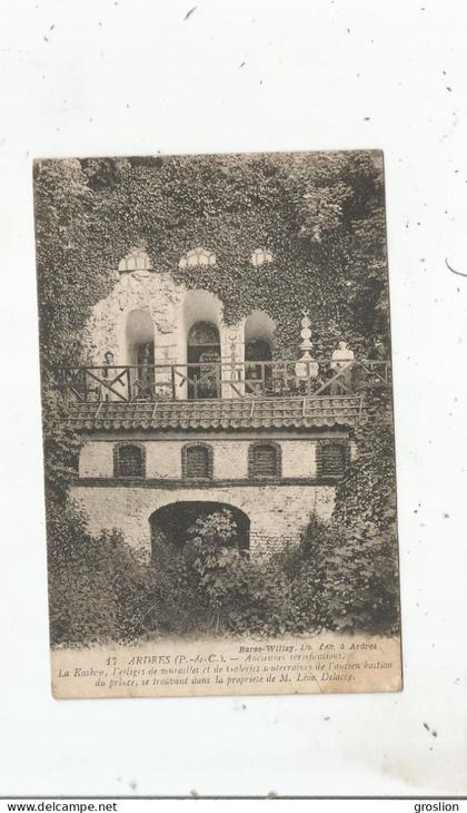 ARDRES (P DE C) 17 ANCIENNES FORTIFICATIONS LA KASBAN  ... DANS LA PROPRIETE DE M LEON DELACRE  1919